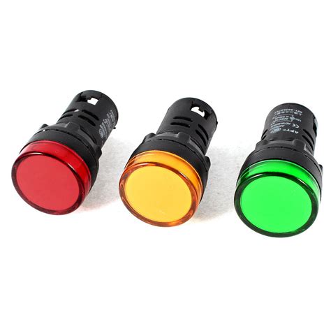 3 Pieces Ad16 22ds Green Yellow Red Pilot Light Panel Indicator 22mm