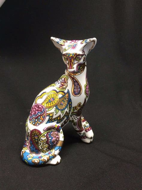 Htf Cool Catz Paisley Cat 7 Figurine Paul Cardew Design Statue