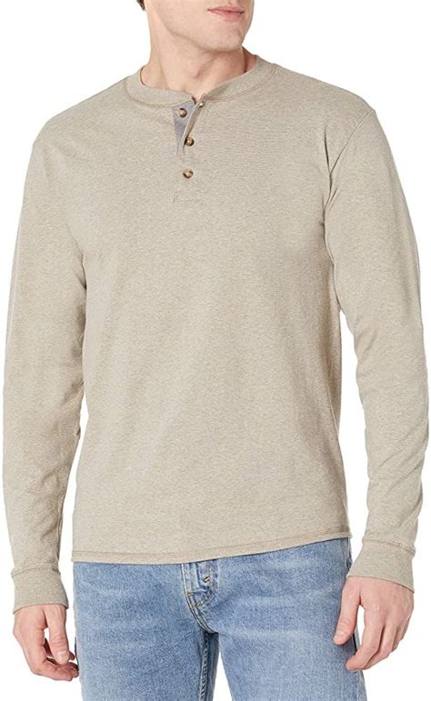 Hanes Mens Beefy Long Sleeve Three Button Henley Shirt Outfit Men