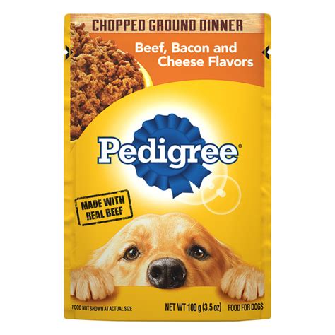 Save On Pedigree Chopped Ground Dinner Dog Food Beef Bacon And Cheese