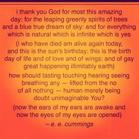 Ee Cummings I Thank You God For Most This Amazing Thank You God