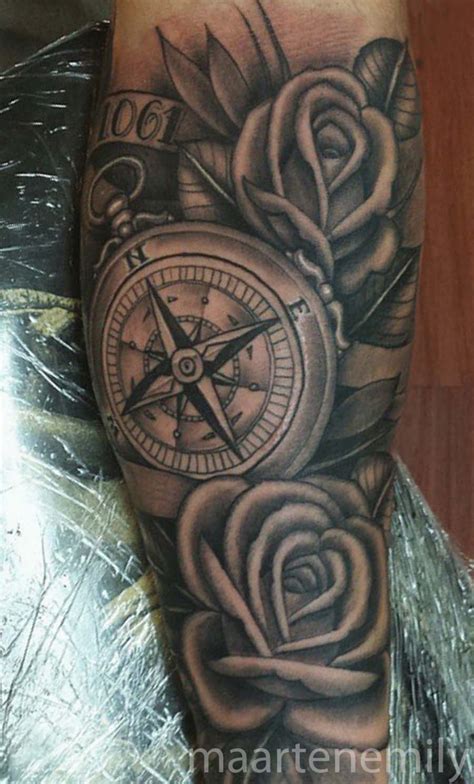 Compass With Roses Inkredible Ink Tattoo