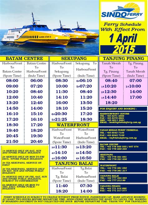 Jadwal Ferry Sindo Singapore Batam