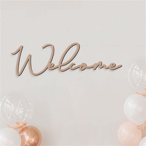 Welcome Laser Cut Sign Chain Valley Ts