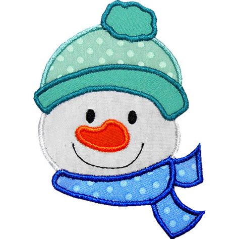Snowman Head Applique Design