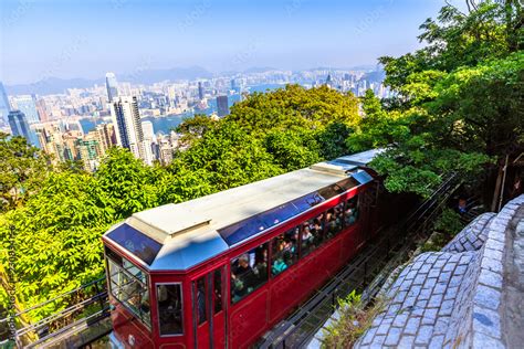 The Peak Tram Is A Funicular Railway In Hong Kong Leading To The