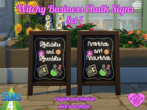 Talias Witchy Sims 4 Cc — Witchy Business Chalk Retail Signs Magically