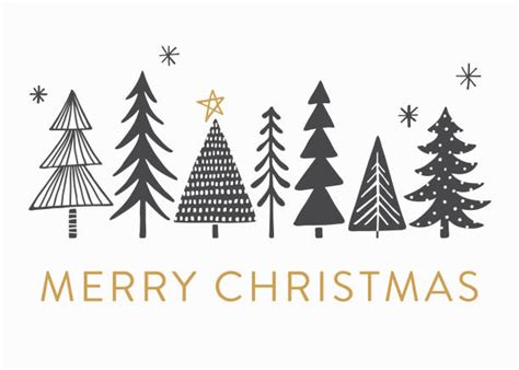 Black And White Christmas Tree Illustrations Royalty Free Vector