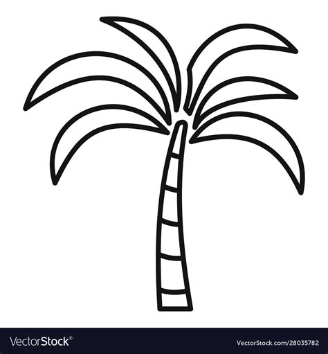 Palm Tree Icon Outline Style Royalty Free Vector Image