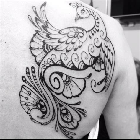 Peacock Tattoo Tribal Line Art Henna Style Tattoos I Do Pinterest