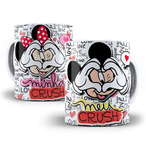 Caneca Mickey E Minnie Crush Porcelana Elo7 Produtos Especiais