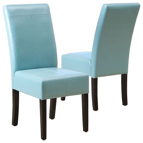 Shop hundreds of blue leather dining chairs deals at once. Stella Blue Leather Dining Chair, Set of 2 - Transitional ...