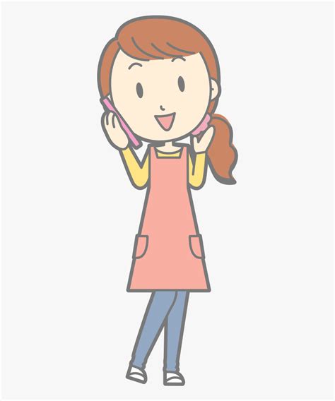 Female Using Smartphone Mom And Baby Cartoon Png Free