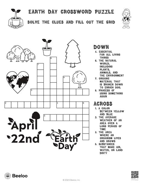 Earth Day Crossword Puzzle • Beeloo Printable Crafts And Activities For