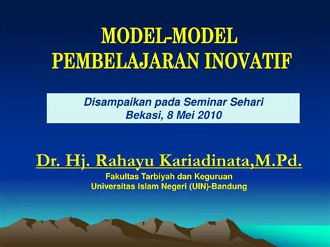 Ppt Model Model Pembelajaran Inovatif Powerpoint Presentation Id My