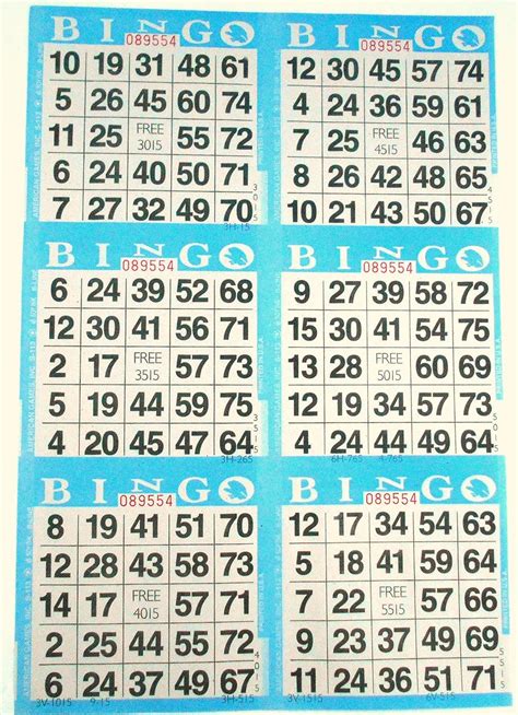 6 On Blue Bingo Paper 3000 Sheets 500 出荷 Cards
