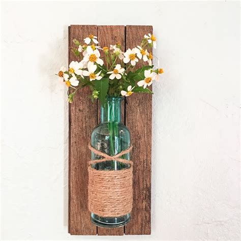 Rustic Wall Vase Wall Sconce Wall Flower Vase By Hadleyandruth