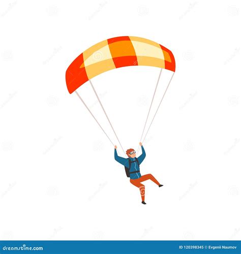 Vol De Parachutiste Avec Un Parachute Un Sport De Parachutage Et Une