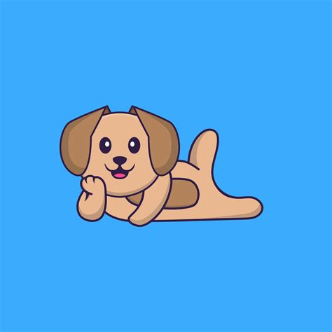 Cute Dog Lying Down Animal Cartoon Concept Isolated Can Used For T