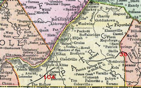 Patrick County Virginia Map 1911 Rand Mcnally Stuart Carters
