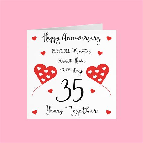 35th Wedding Anniversary Card 35 Years Together Happy Etsy
