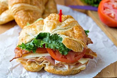 To make an almond croissant, or what they call croissants aux amandes, just stuff your plain croissant with almond paste or crème d'amandes. California Club Croissant Sandwich recipe is an easy lunch ...