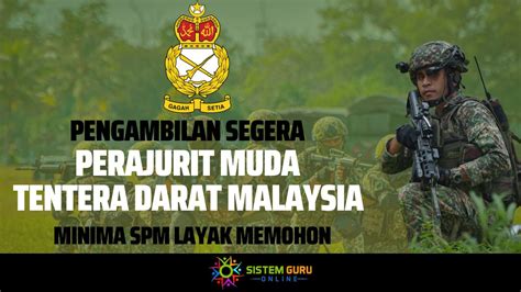 Pengambilan Perajurit Muda Tentera Darat Malaysia Tdm 2023