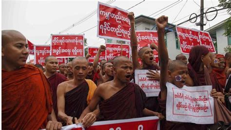 Thousands Of Buddhist Monks March In Anti Muslim Protests In Myanmar’s Restive Rakhine State
