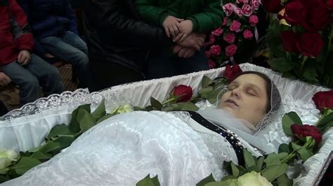 Ludmila Gulchuk In Her Open Casket During Her Funeral Funeral