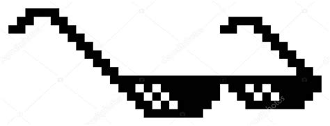 Meme Glasses Black And White Pixel Art Thug Life Or Like A Boss Or Deal With It Graphic
