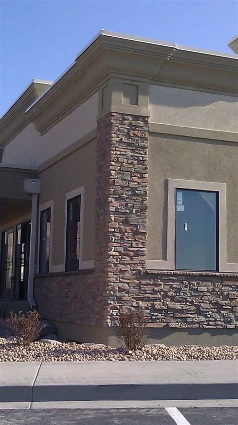 Exterior Of Stone And Stucco Offices Buildings Stucco Tech All