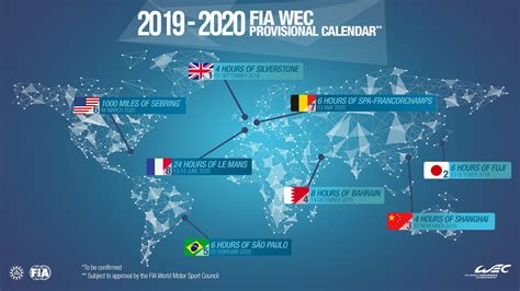 Services provided through this portal are subject to the terms and conditions of the respective service providers. 2019-2020 WEC Provisional Calendar Revealed - FIA World ...