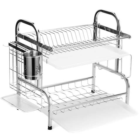 Nk 2 Tier Stainless Steel Dish Display Stand Drainer Drying Rack