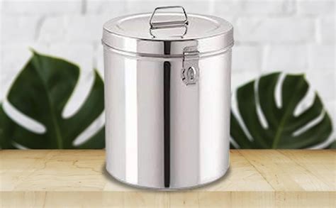 satyaki steels stainless steel storage drum with laser etching aata rice container steel with