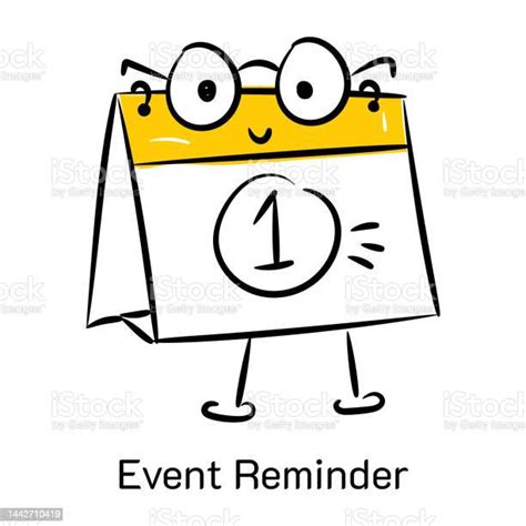 An Editable Hand Drawn Icon Of Event Reminder Stock Illustration