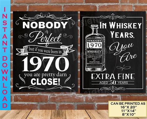 50th Birthday Party Decoration Posters 1971 Nobody Is Etsy 50th