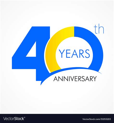40 Years Anniversary Logo Royalty Free Vector Image