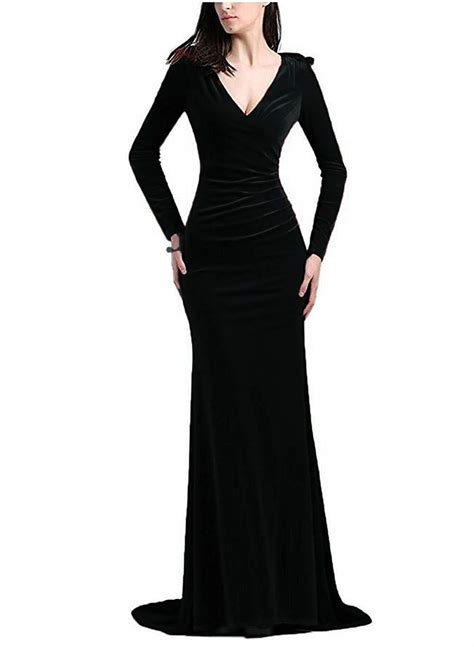 Apecs Design Build Black Long Sleeve Fitted Prom Dress