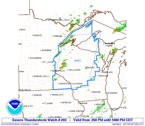 Severe Thunderstorm Watch Until 10 Pm Just East Of Twin Cities And