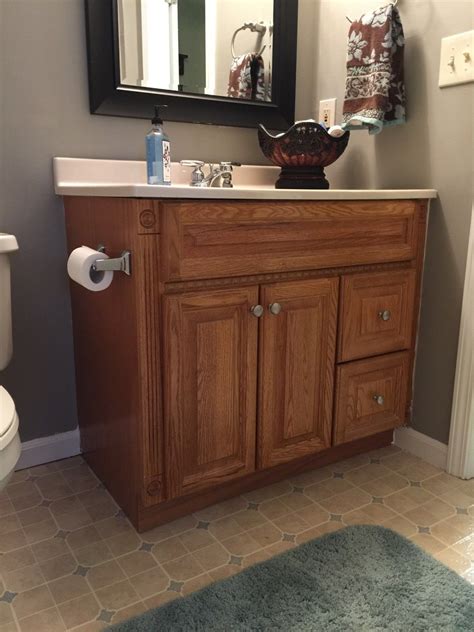 Guest Bathroom Oak Vanity Makeover With Chalk Paint Whimsical