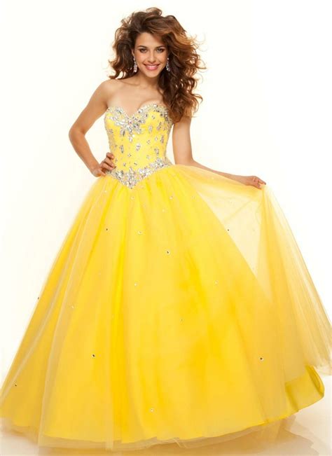 Yellow Blue Red Tulle Ball Gown Corset Prom Dresses Long Sweetheart Party Gowns 2015 With Silver