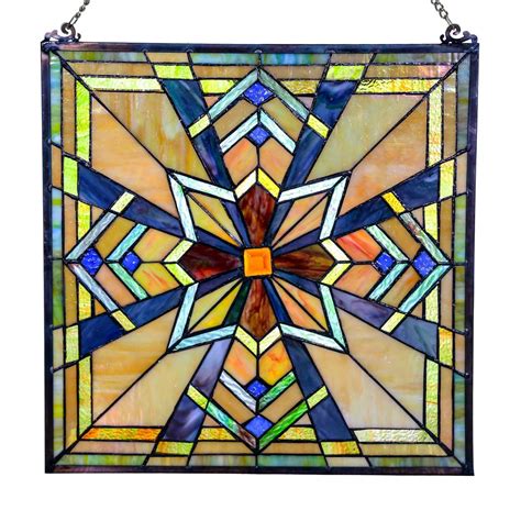 River Of Goods Stained Glass Northern Star Window Panel Stained Glass Quilt Stained Glass