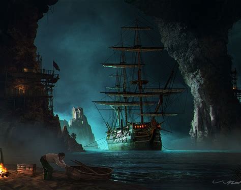 Pirate Cove By Andy Walsh Pirate Ship Art Pirates Cove Pirate Art