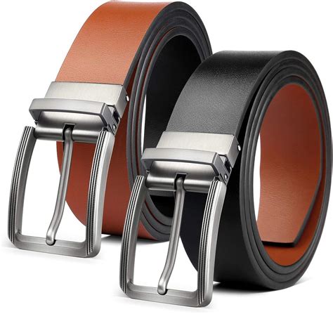 Mens Reversible Belt Leather Belt For Men With T Box Business