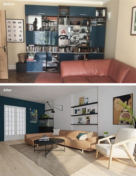 Living Room Makeover Before And After Design Projects The White