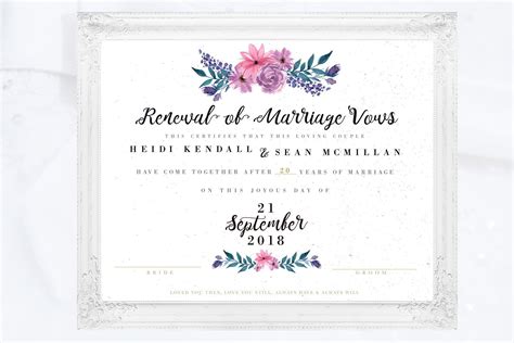 Free Renewal Of Wedding Vows Printable Certificates Template Printable Templates
