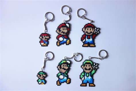 Super Mario Pixel Art Keychains Pins Magnets Or Earrings Etsy