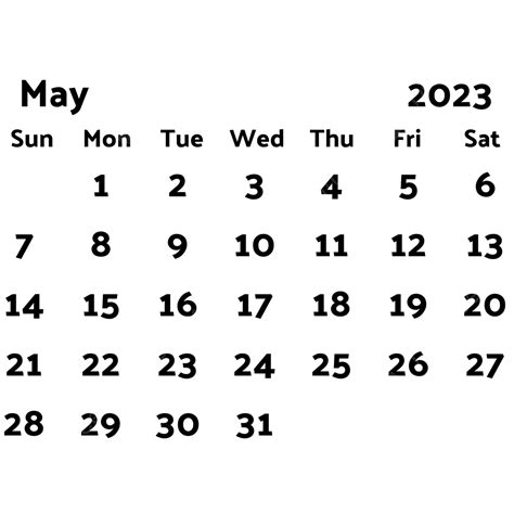 2023年カレンダー5月白黒イラスト画像とpngフリー素材透過の無料ダウンロード Pngtree