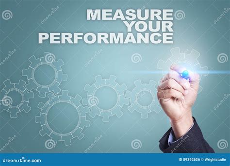 Businessman Drawing On Virtual Screen Measure Your Performance Concept