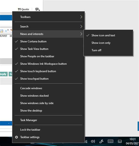 How To Enable Or Disable News And Interests On Taskbar In Windows 10
